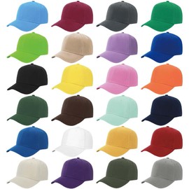 ZH 24 PC Blank Baseball Caps Adjustable Back Strap Plain Baseball Cap for Trucker Men Women Wholesale Bulk Baseball Caps