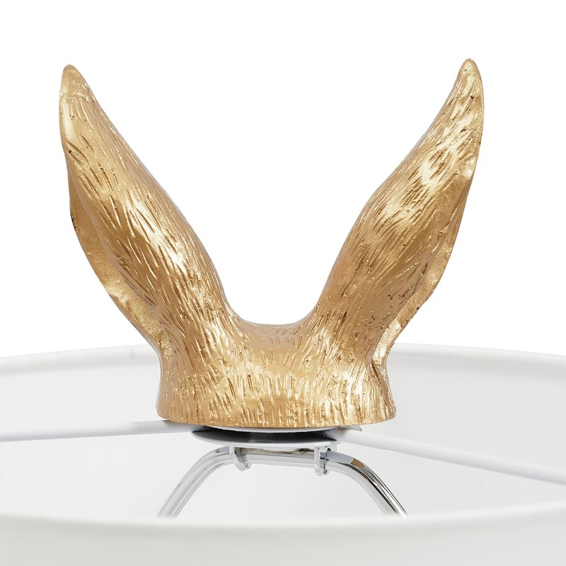 WPORDE Rabbit Table Lamp for Bedroomm, Resin Desk Light Golden