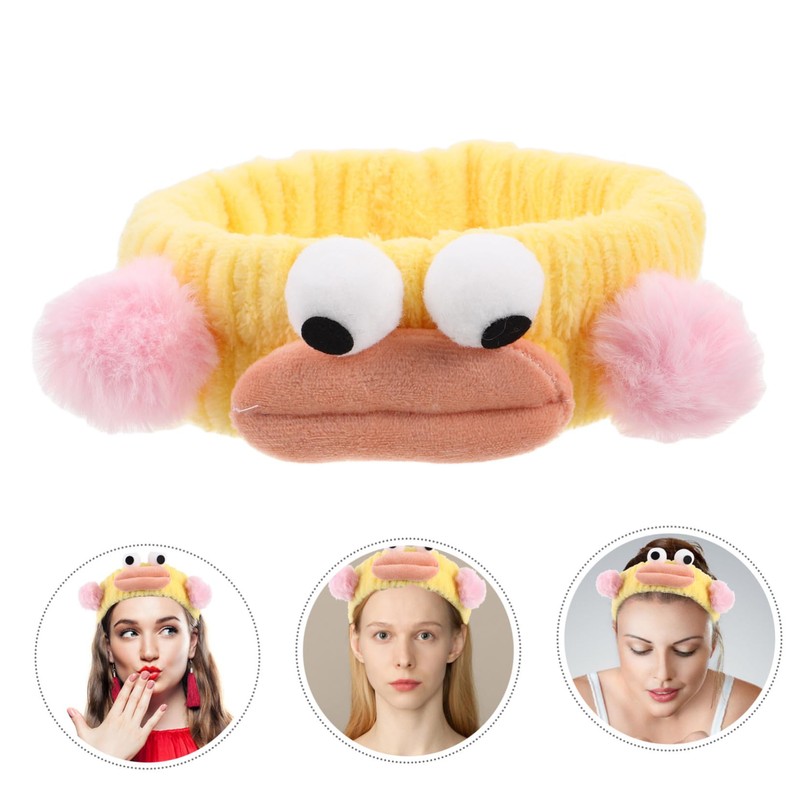 Healvian Cute Plush Spa Headband for Women Funny Cartoon Design