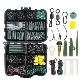FOLANDO 307 Carp Fishing Tackle Accessories, Fishing Accessories Kit Fishing Hooks, Safety Clips Hooks, Fishing Line Beads, Boilie Stops, Corn with Tackle Box