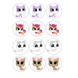 Handmade set of 12 LPS littlest pet, edible paper, cupcake cookie toppers CHOOSE SIZE - 3 in