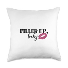 Filler Up Baby Lip Filler Injection Nurse Injector Throw Pillow