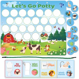 Reusable Magnetic Animals Potty Chart, Potty Training for Boys, Potty Training Chart for Toddler Girls, Potty Training Rewards Boys, Sticker Chart Kids, Potty Training Sticker Chart for Toddlers