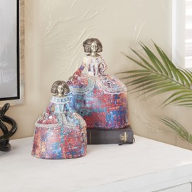 Deco 79 Tuscan Polystone Sculpture Statue and Sculpture for Home Decor, Decorations for Home, Art Decor Living Room, Office, Bedroom, S/2 8", 6" H, Multi