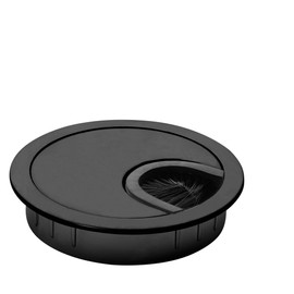 BRUCE.® Premium Cable Grommet Made of Metal [1 Piece, Black] - Cable Grommet for Desk ø 60 mm incl. 2X Rubber Grommets - for More Order on The Desk at The Workplace