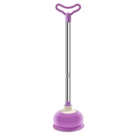 DOITOOL Toilet Plunger Toilet Bowl Cup Rubber Toilet Plunger with Long Handle Bathroom Toilet Bowl Plunger Cleaning Accessory Purple