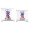 Aloha Colorful Pineapple Ewa Beach Hawaii Throw Pillow