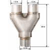 Dual Exhaust Y Pipe 2.00" Dia Single Inlet to 2.00"