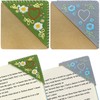 2Pcs Hand Embroidered Corner Bookmark, AIFUDA Felt Triangle Bookmarks, Felt