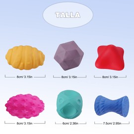 WELDMON Set de Pelota Blanda de Silicona, 6 Pelotas Sensoriales Texturizadas, Juguetes de Reconocimiento de Color y Tacto Sensorial, Bolas de Masaje Suaves para Apretar