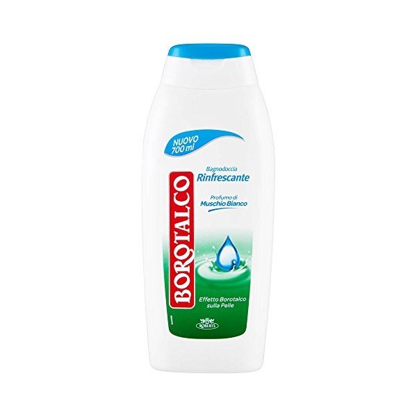 Borotalco: "Bagno Di Talco" Refreshing Bath Foam, White Musk Scent - 23.6 Fluid Ounces (700mL) Bottle [ Italian Import ]