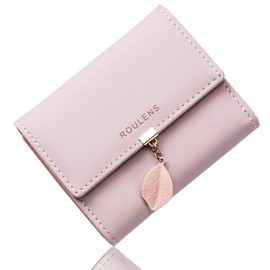 Roulens Women's Purse with RFID, Small and Short Format Purse Women's Tassel PU Leather Purse, Small Wallet Purse for Women, The Colour is Very Beautiful with Multiple Compartments, pink, s
