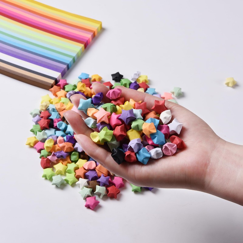 2700 Sheets Origami Star Paper Strips for DIY Hand Art