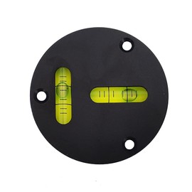 UMEI Universal Glass Level - Metal Round Horizontal Bubble T-Type Two-Way Level - Black - 60mm Diameter - 5' / 2mm Accuracy