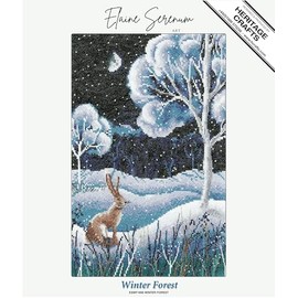 Heritage Crafts Winter Forest (Hare) Counted Cross Stitch Aida Kit Elaine Serenum