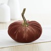 Small velvet pumpkins set of 4, elegant gift set for