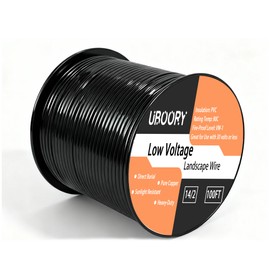 UBOORY 14/2 Low Voltage Landscape Wire, 14 Gauge Wire 2 Conductor 100 Feet, for Low Voltage, Outdoor Direct Burial Electrical Wire