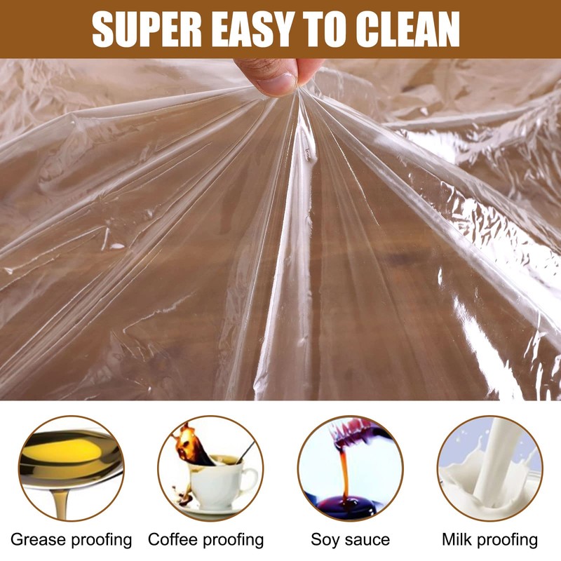 40-44 in Clear Round Table Cover Protector, TWUTGAYW Elastic Edged