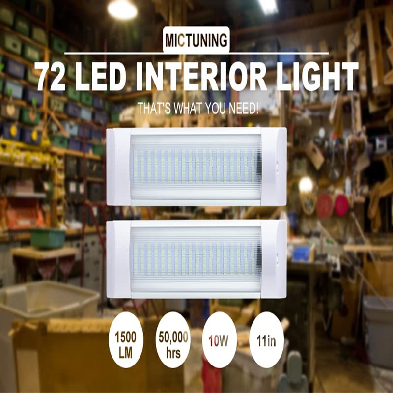 4PCS 12V LED Interior Light Bars White Lamp 4W 72