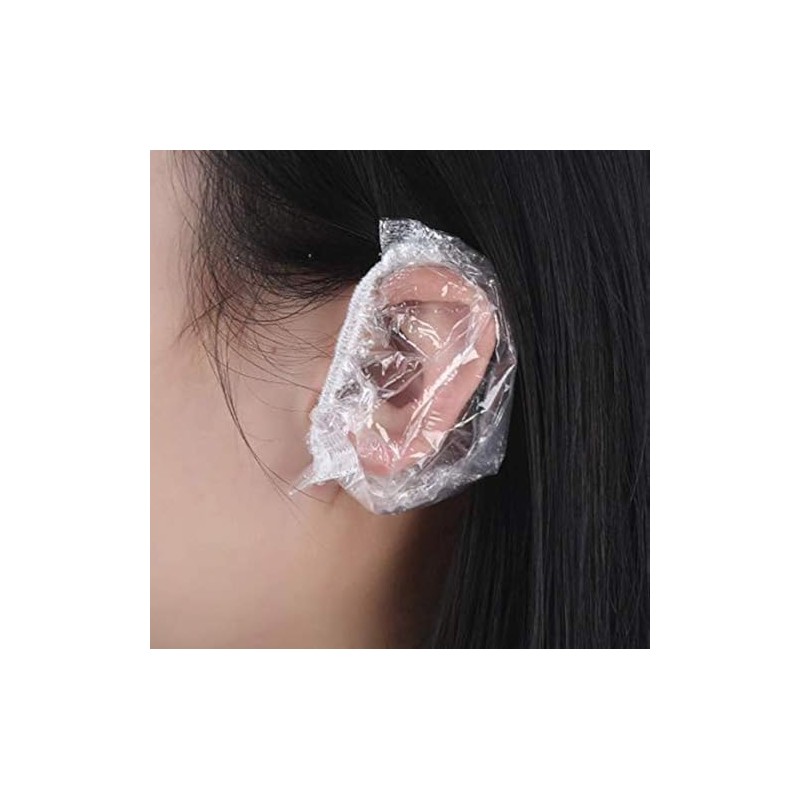 DNHCLL 100PCS Ear Protector Caps Disposable Elastic Clear Shower Water