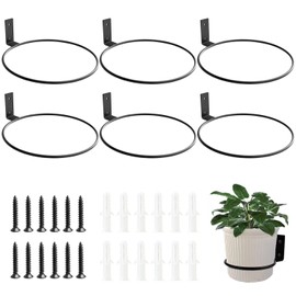 Neiteli Wall Plant Holder,8 Inch Wall Mounted Plant Holder,Plant Wall Mount,Flower Pot Holder for Outside,Wall Planters for Indoor Plants (6 Pack)