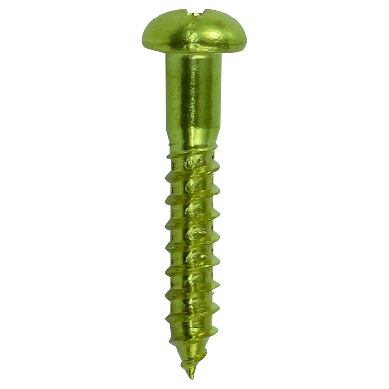 DAIDOHANT 10183319 Wood Screw, Brass, Round Head (Nominal Diameter d)