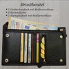 Roberto Genuine Leather Neck Pouch in Dark Brown, Nappa leather
