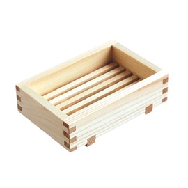 Waraku Fuuka Wooden Hinoki Japanese Cypress Bar Soap Dish Holder Tray (4.9×3.4×1.4 in)