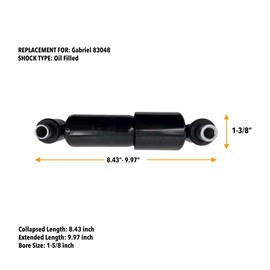 TORQUE 2 PCS Heavy Duty Cab Shock Absorber Replacement for VAH, VHD, VN, VNL, VNM, VNX, VT Trucks Replaces Gabriel 83048, Monroe 66107, 66109, 66199 (2 x TR83048)