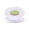 U-QE 25 Count Oval White Plastic Plates for Party -
