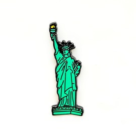 Statue Of Liberty Enamel Pin - Theme Series - Enamel Lapel Pin - Plated Badge for Clothing, Bags, and Lanyards