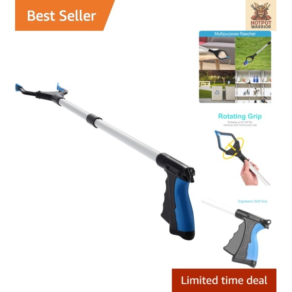 Extra Long 32-Inch Reacher Tool for Trash Pickup - Lightweight