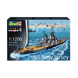 Revell 75183 Starter Kit Battleship USS New Jersey Maßstab 1:1200 Ungebautes Plastikmodellbausatz mit Zubehör