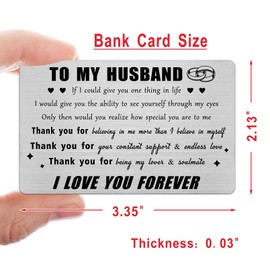 Jzxwan My Husband Gifts from Wife, Best Husband Birthday Anniversary Wedding Card, I Love You Christmas Appreciation Gifts