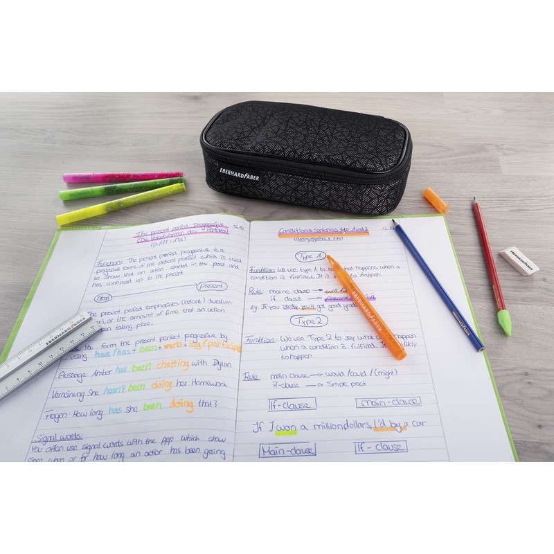 Eberhard Faber 577432 Jumbo X-Style Pencil Case, Black, Pencil Case