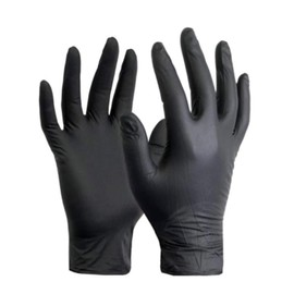 Black Nitrile Gloves 100 Nitrile Gloves Size Powder Free, Latex Free, Hypoallergenic, Food Gloves Disposable Medical Gloves… (Large)
