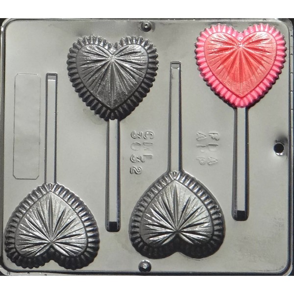 Candy Molds N More Fancy Heart Lollipop Chocolate Candy Mold