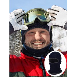 Full Face Knitted Balaclava Face Mask Winter Fleece Lined Ski Mask for Men Women Winter Favors