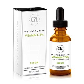 Clinical Resolution Liposomal Vitamin C serums 5% for Face, 1fl.oz/30ml, Antioxidant Protection, Whitening Effect, Anti-Wrinkle Facial, Anti-Aging Restore & Enhance Collagen, Moisturizing for Smooth