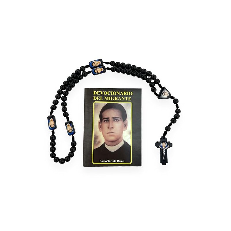 GCK Devocionario del Migrante Santo Toribio Romo con Rosario Negro