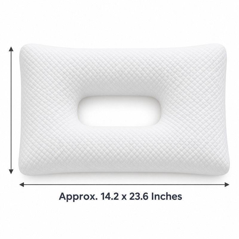 Ear Hole Pillow for Side Sleepers – Rectangular Ear Piercing