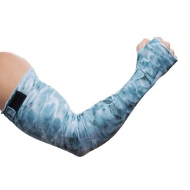 Aqua Design Arm Sun Sleeves for Men UV Protection Forearm Compression Covers, Aqua Sky, Size 2XL/XL