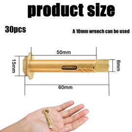 CHEERYMAGIC 30 Pcs Expansion Screw Bolts M6 x 8 x 60 mm Hex Nut Bolt Sleeve Anchor Bolts Carbon Steel Heavy Duty Concrete Masonry Brick Wall Fixings Plugs A30-PZLS