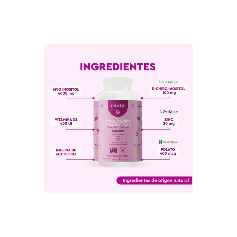 Vitatú | Myo Inositol & D-chiro Cápsulas Sabor Sin sabor