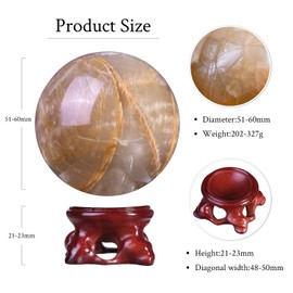 mookaitedecor mookaitedecor Natural Orange Moonstone Crystal Ball with Stand 51-60mm Small Healing Crystal Ball Gift Crystal Sphere Witchcraft Crystal Ball Rare Crystals and Gemstones Witchy Gift Orange Room Decor