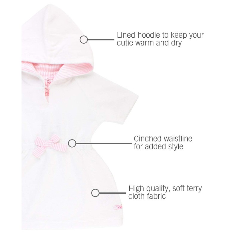 RuffleButts® - Vestido de playa con capucha para bebés y