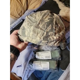 DISCONTINUED NEW MICH ACH ARMY HELMET COVER ABU TIGER STRIPE XL+2 ACH Chin Strap