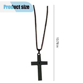 KITUREK Cross Necklace Pendant Car Mirror Hanging Accessories, Stainless Steel Cross Car Rear View Charm with Bible Verse for Car, Truck, Home, Hanging Cross Car Ornament for Men Women (Black)