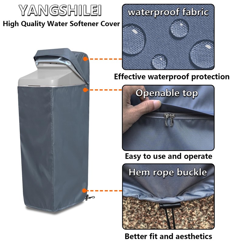 Water Softener Cover for WHES30E/WHES40E Grain Softener, Openable top Easy