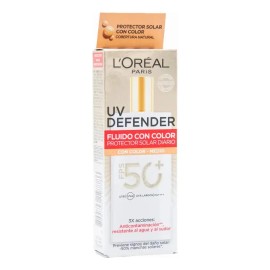 L'Oreal Paris Protector Solar Fluid FPS50+ UV Defender, Tono Medio 40ml